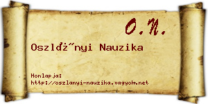 Oszlányi Nauzika névjegykártya